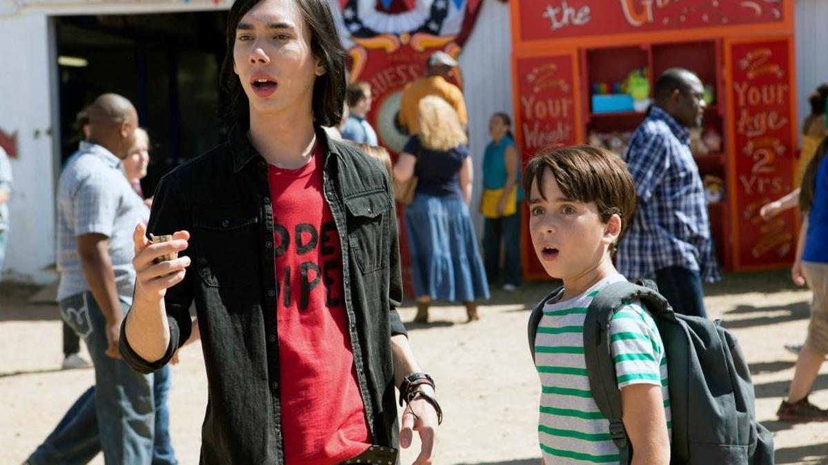 This image released by Twentieth Century Fox shows Charlie Wright, left, and Jason Drucker in a scene from, "Diary of a Wimpy Kid: The Long Haul."