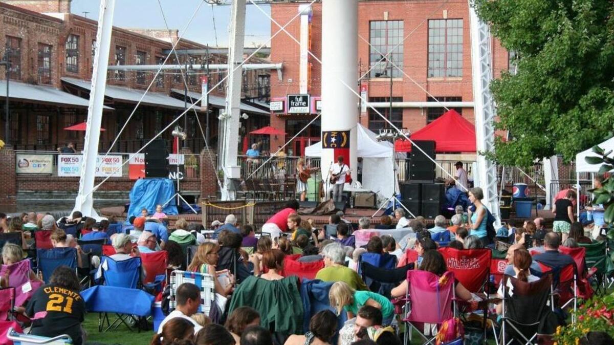 Back Porch Music on the Lawn is a free outdoor music series at American Tobacco Campus in downtown Durham.