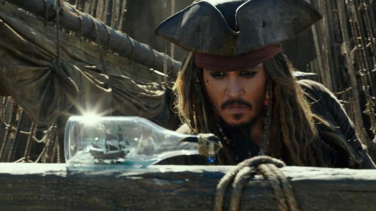 Johnny Depp as Captain Jack Sparrow in the film, "Pirates of the Caribbean: Dead Men Tell No Tales."