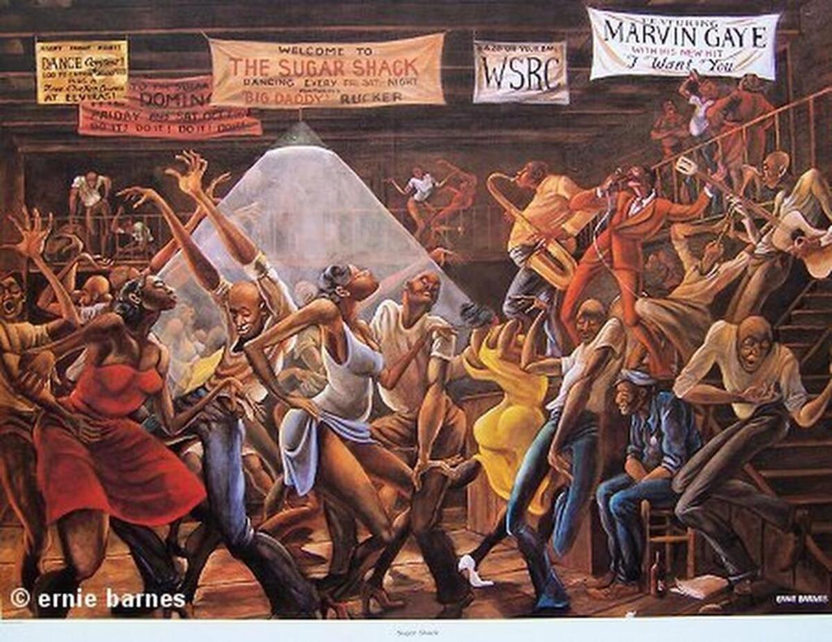 The Sugar Shack Experience, a tribute to artist Ernie Barnes and his iconic painting, including live performances by poet J. Ivy, a dance group and an open funk and soul dance party by DJ Niena Drake, will take place Thursday at the Durham Armory.