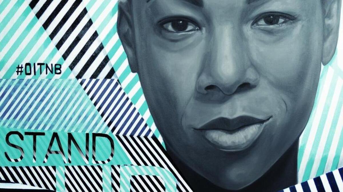 This image released by Netflix shows an art piece featuring "Orange is the New Black" character Poussey Washington, portrayed by actress Samira Wiley, to promote the fifth season of the series which starts June 9. Netflix has commissioned artists in New York, Chicago, Los Angeles, London, Toronto, Sydney and Melbourne to paint murals of character Poussey Washington as both a tribute to her and a tease for the upcoming fifth season of the prison series.