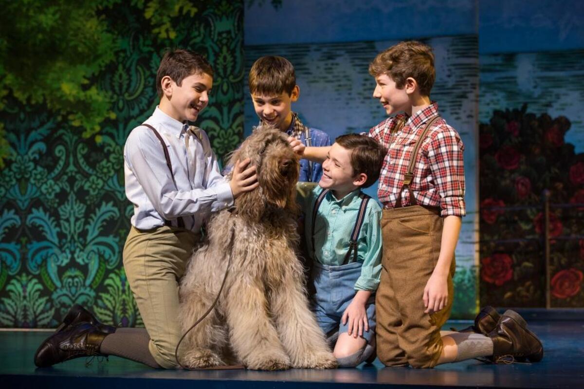 Ben Krieger, Sammy, Colin Wheeler, Tyler Patrick Hennessy and Finn Faulconer in “Finding Neverland.”