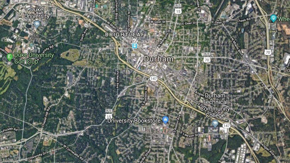 N.C. 147, the Durham Freeway, cut through the center of the city and the historic African-American neighborhood of Hayti.