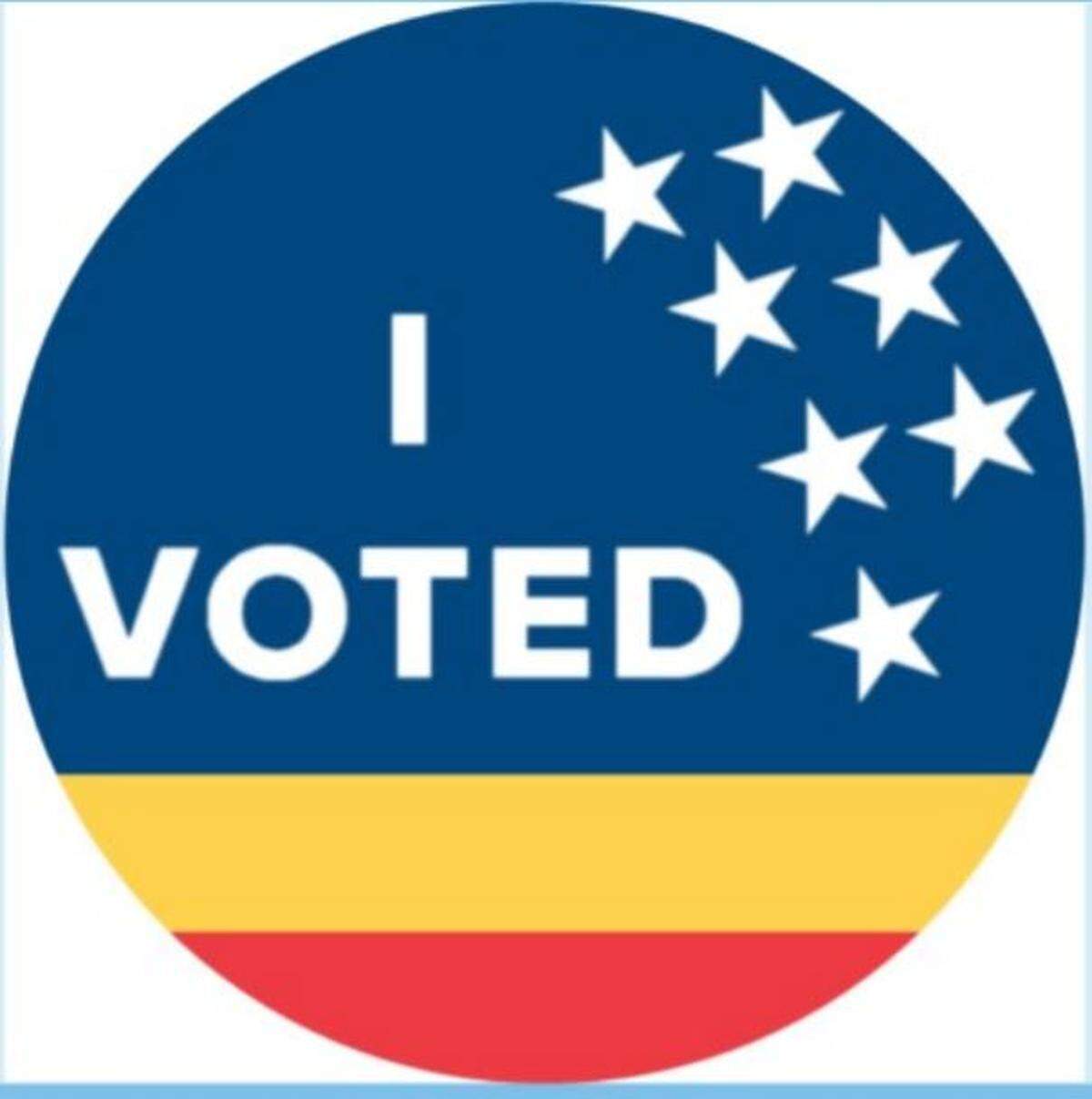 The winning “I Voted” sticker of a Durham County Board of Elections contest. It was designed by Joshua Klein.