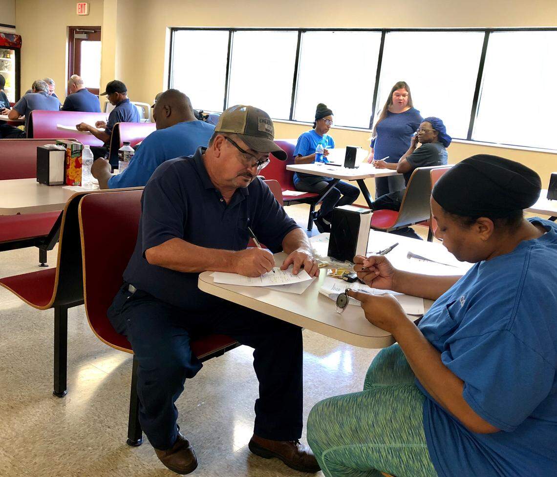 Wayne Johnson of Laurel Hill, N.C., missed three days of work at the Kordsa plant in Scotland County because of Hurricane Florence. He had to take vacation days because of the storm.