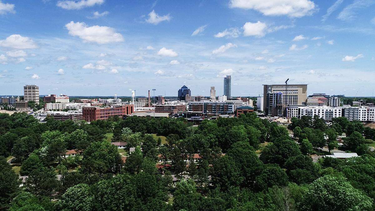 Downtown Durham in May 2018.