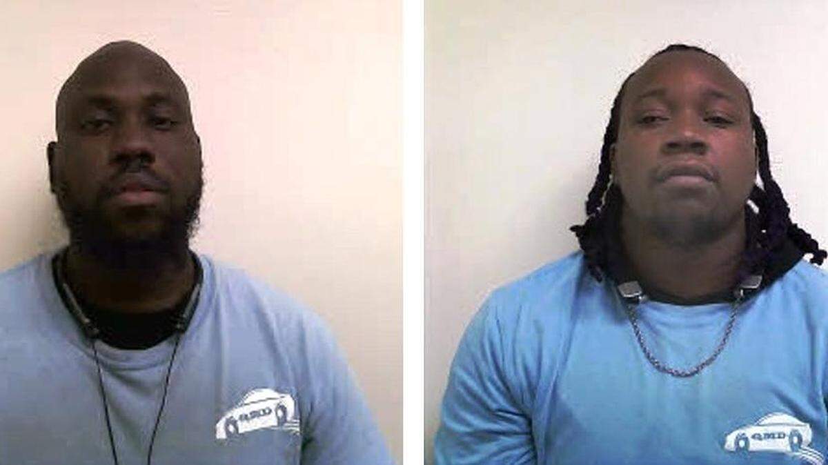 Jason O’Neal Brown (left), 36, and Jodeci Mustaffa Gaddy, 25, both of Durham, have been charged in connection with armed home invasions in Chapel Hill and Person County.