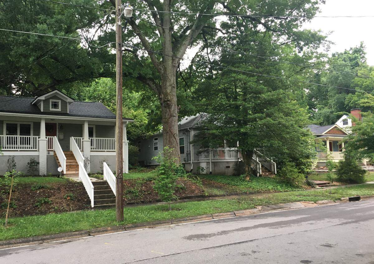 Some houses on Onslow Street in Durham's Walltown neighborhood. The neighborhood's location has made it an attractive area for real estate investors.