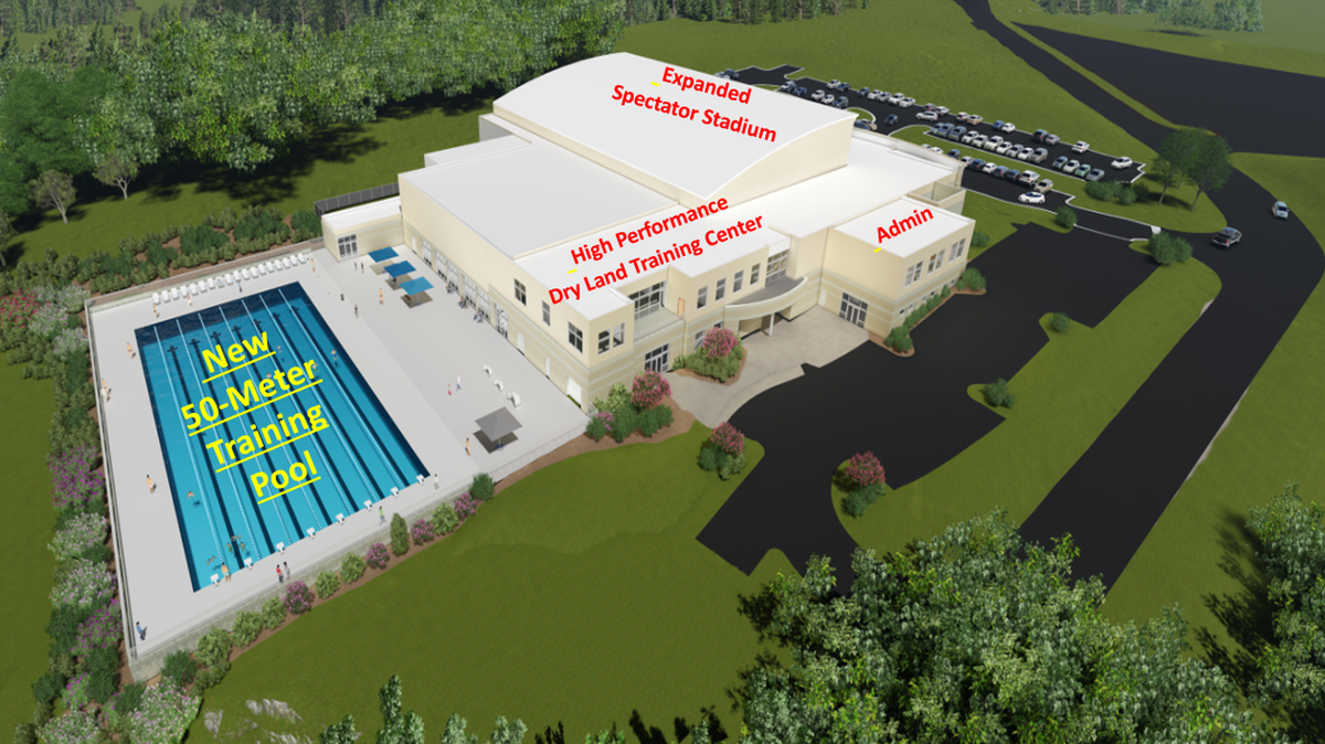 The Triange Aquatic Center is expanding with a new 50-meter outdoor pool which is expected to open in the summber of 2020.