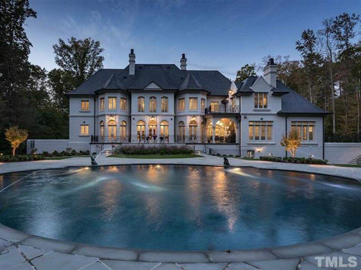 The home located at 1624 Morning Mountain Road in Raleigh recently broke the most expensive owner-occupied home record in the Triangle. This picture shows the backside of the home.