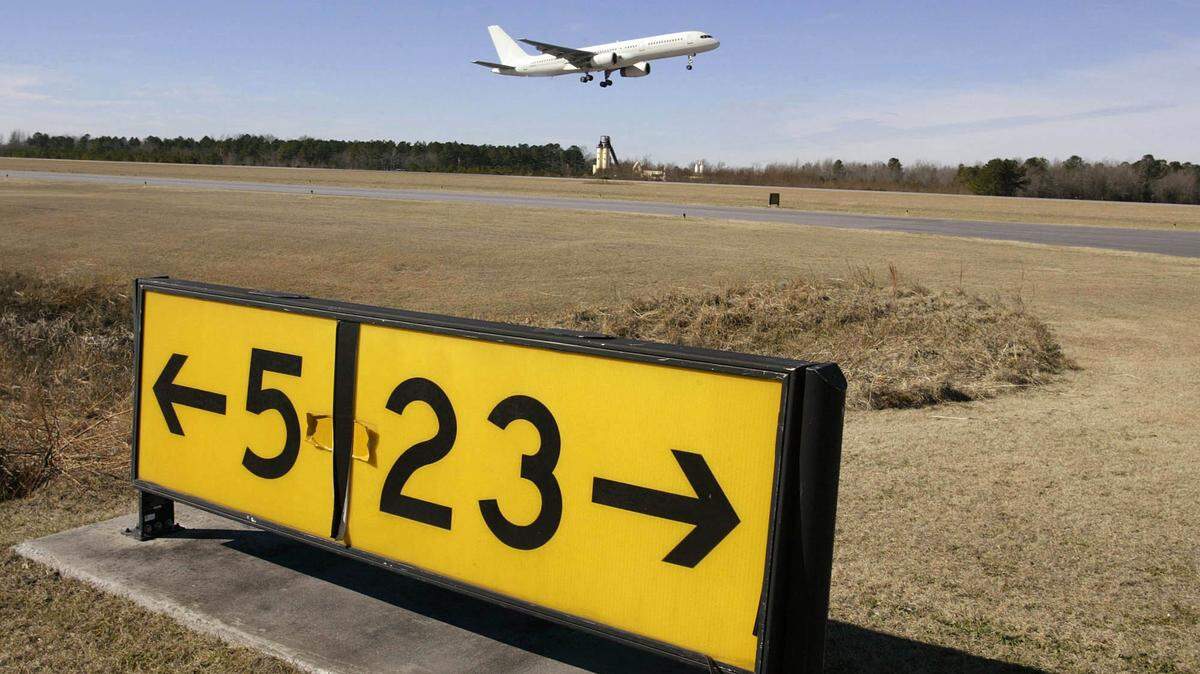 A plane takes off from the Global TransPark cargo airport in Kinston, N.C.