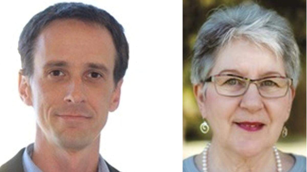 Mike Dasher (left) was selected chairman of the Chatham County Board of Commissioners Monday. Diana Hales (right) was chosen to be vice chairwoman.