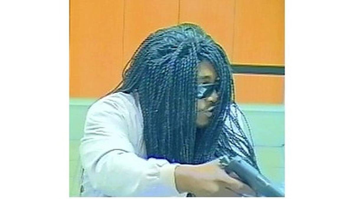 A security camera image of the suspect involved in the Durham SunTrust bank robbery.