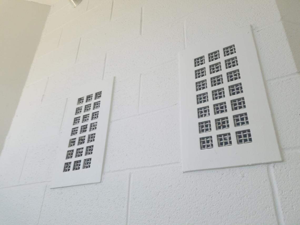 Heating and air-conditioning vents in the Durham County jail on June 21, 2018. The vents were identified has a suicide hazard in 2000 after a man used to vent to hang himself. Five additional people have since used the vents to hang themselves.  About 165 vents in 82 cells have been modified, and county officials said they are exploring how to modify the additional vents faster.