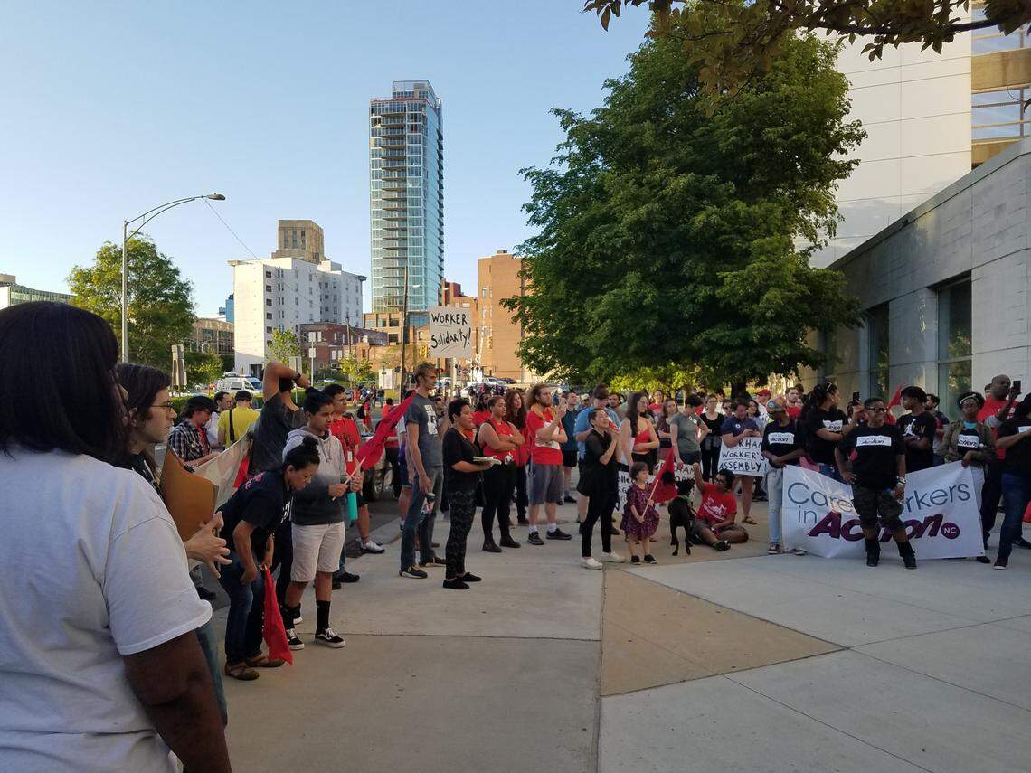 Durham Workers Assembly led a May Day protest and march on May 1, 2018, that ended at the Durham County jail.