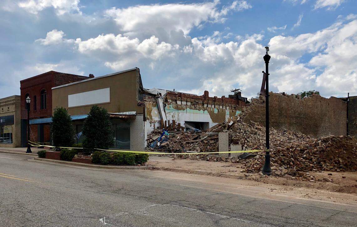 Hurricane Florence caused a vacant building in downtown Laurinburg to collapse as it made its way through the eastern part of North Carolina.