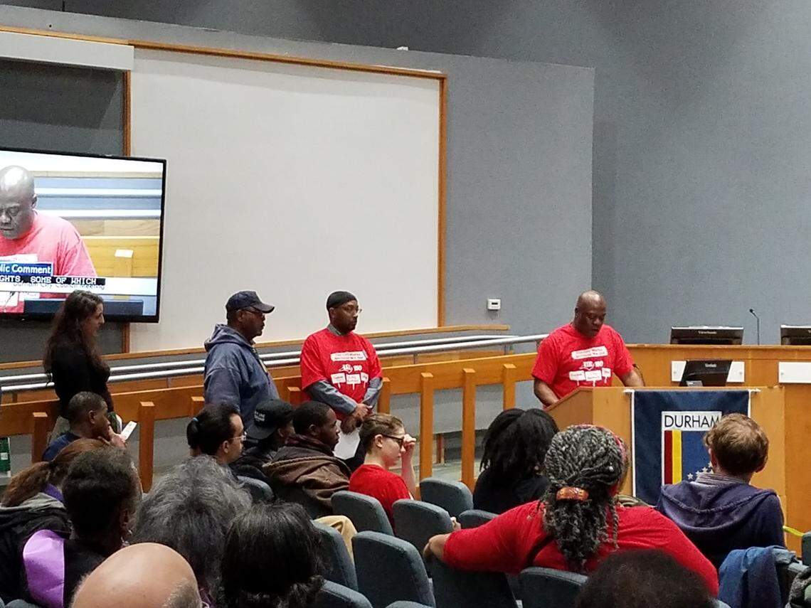 Durham city worker Daryl Brunson, a steward of the City Workers Union, reminded Durham City Council at its meeting March 19, 2018 that it is the 50th anniversary of the Memphis sanitation workers strike.