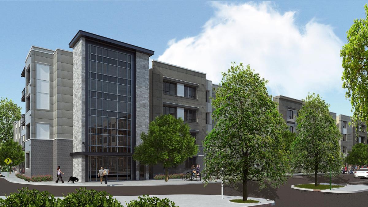 An architect's rendering shows what one of the buildings could look like when the Residences at Grove Park replaced the former Town House Apartments. The property is located between Martin Luther King Jr. Boulevard and 425 Hillsborough St. in Chapel Hill.