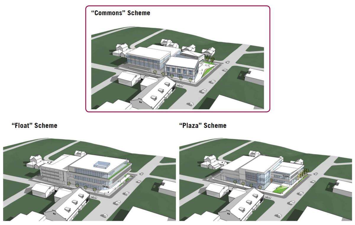 These are three concept drawings for the 203 Project on South Greensboro Street.