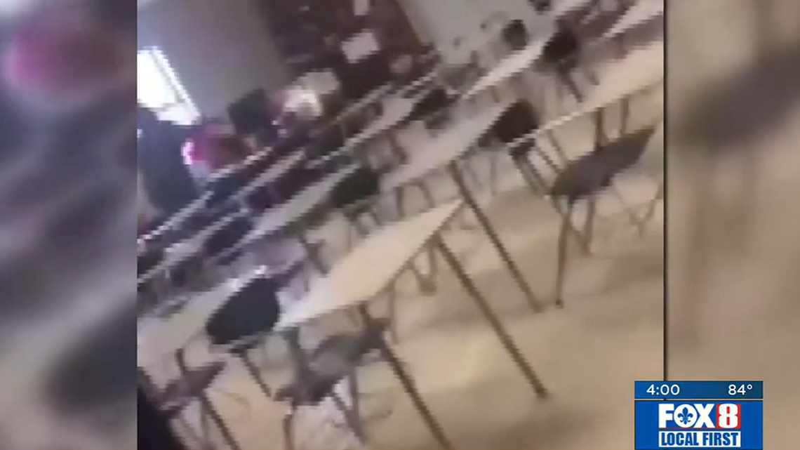A Louisiana high school student was filmed on TikTok knocking a teacher out of a wheelchair, authorities say.