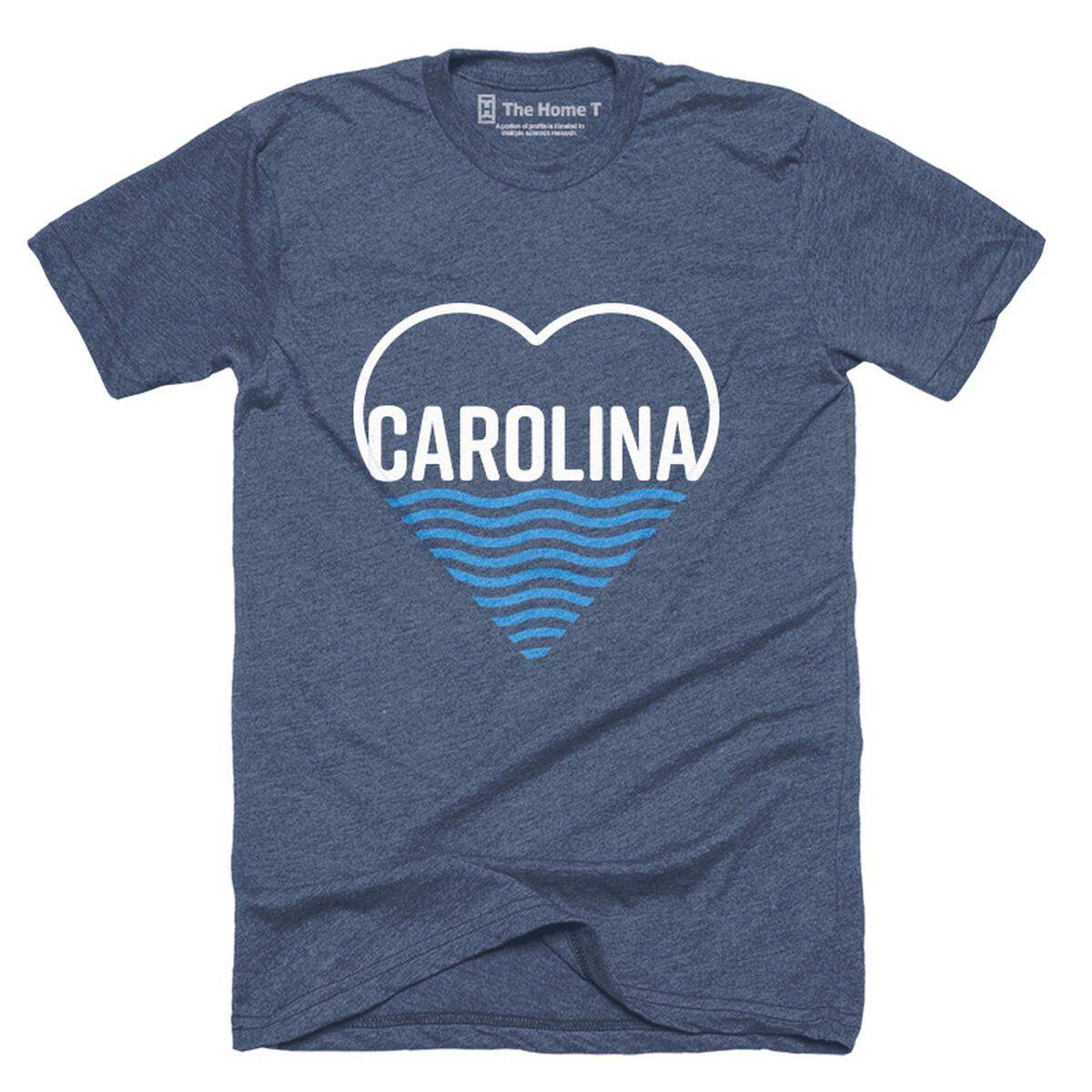 Sales of the “Carolina Love” T-shirt by The Home T clothing company in North Carolina are donated to the Second Harvest Food Bank.