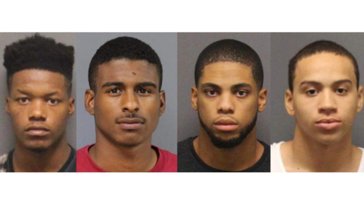Greensboro police arrested, from left, Kalil Barrino, Jaeln Crowder, Jelani Dye and Christian Sarpy in connection with a string of robberies, including ones in Chapel Hill and Raleigh.