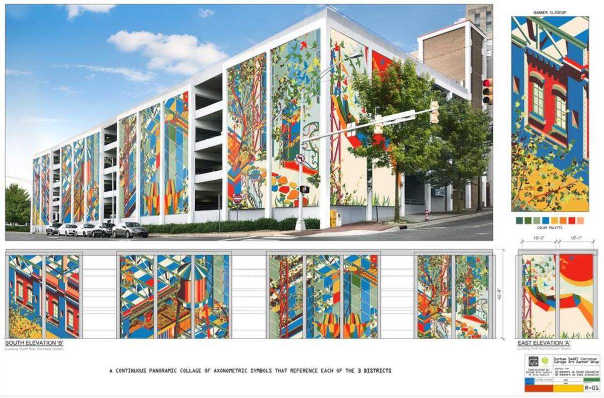 Public art to be displayed on the Corcoran Street parking garage is by Brooklyn artist LEk, whose work was on display at Coachella.