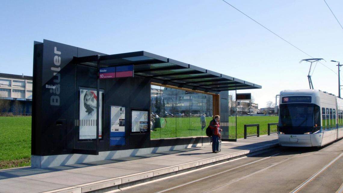 This light-rail station, suggested by the Durham Area Designers group, protects riders standing on the platform from the wind and weather. It also uses a large window to create a visual connection to surrounding development.