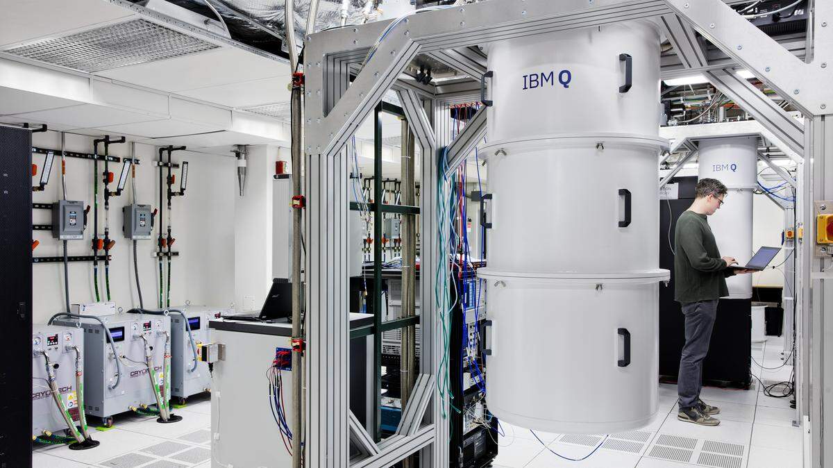 An IBM scientist works with IBM quantum-computing systems in the IBM Q computation center in Yorktown Heights, New York. N.C. State University is joining IBM's quantum-computing network, and in fact is the first university in the U.S. to join.
