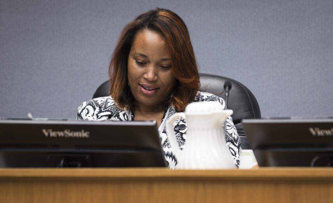 Durham City Council member DeDreana Freeman, seen in this August 6, 2018, file photo, told her colleagues Thursday, Sept. 9, 2021, that it took her four minutes to report a recent shooting to 911.