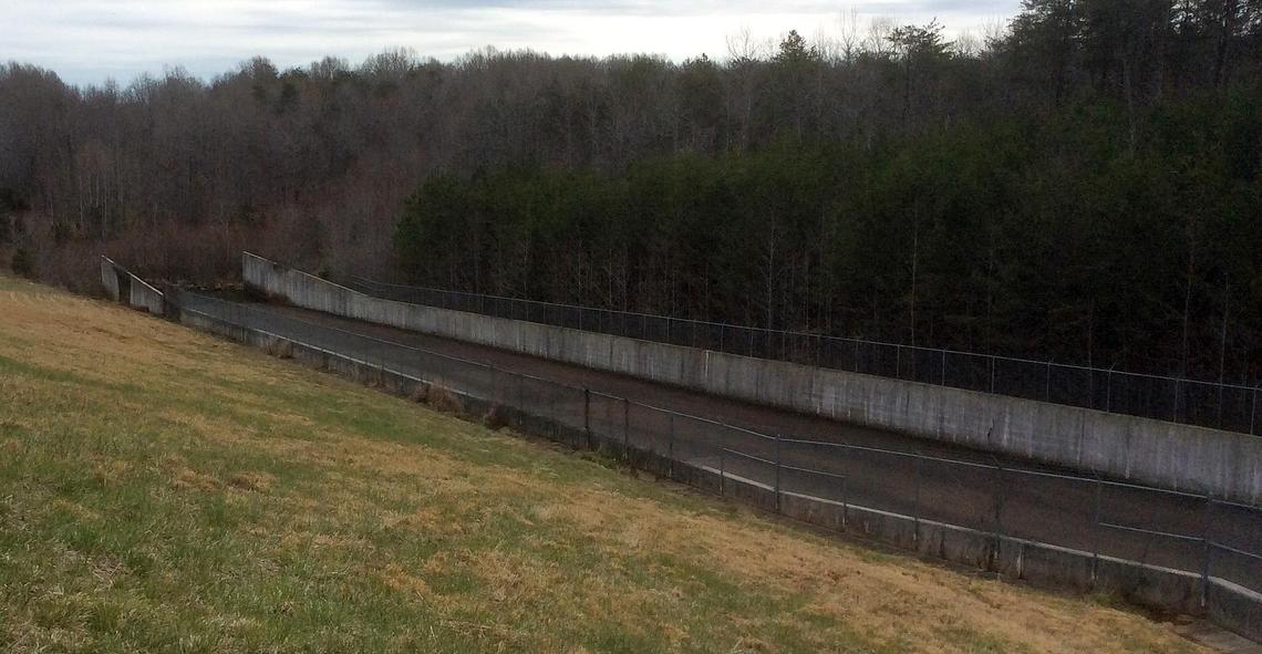 This auxiliary spillway at the West Fork Eno Reservoir will be upgraded as part of an expansion project starting this month at the reservoir north of Hillsborough.