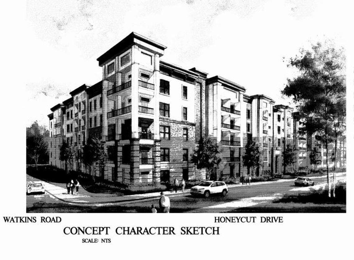 A rendering of the Witherspoon Apartments submitted to the Durham City-County Planning Department.