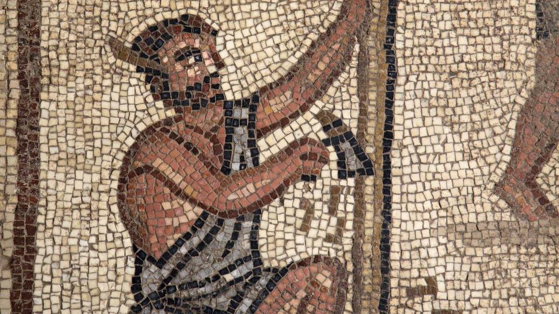 This Huqoq synagogue mosaic in Lower Galilee depicts men at work constructing a stone tower, apparently the Tower of Babel.