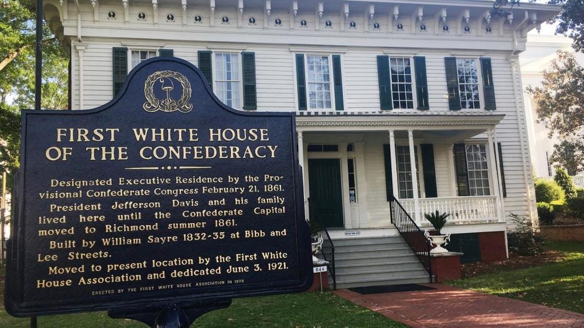This photo shows the First White House of the Confederacy in Montgomery, Ala., where Confederate President Jefferson Davis lived in 1861. Thousands of schoolchildren visit the site each year, but critics chafe at its depiction of Davis as being beloved by the slaves he owned.