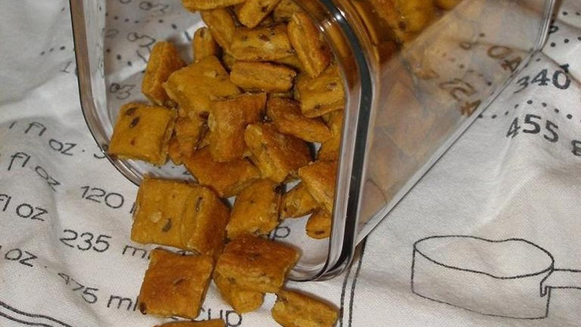 These biscuits, made from substitutes for eggs and peanut butter, are good for dogs and people.