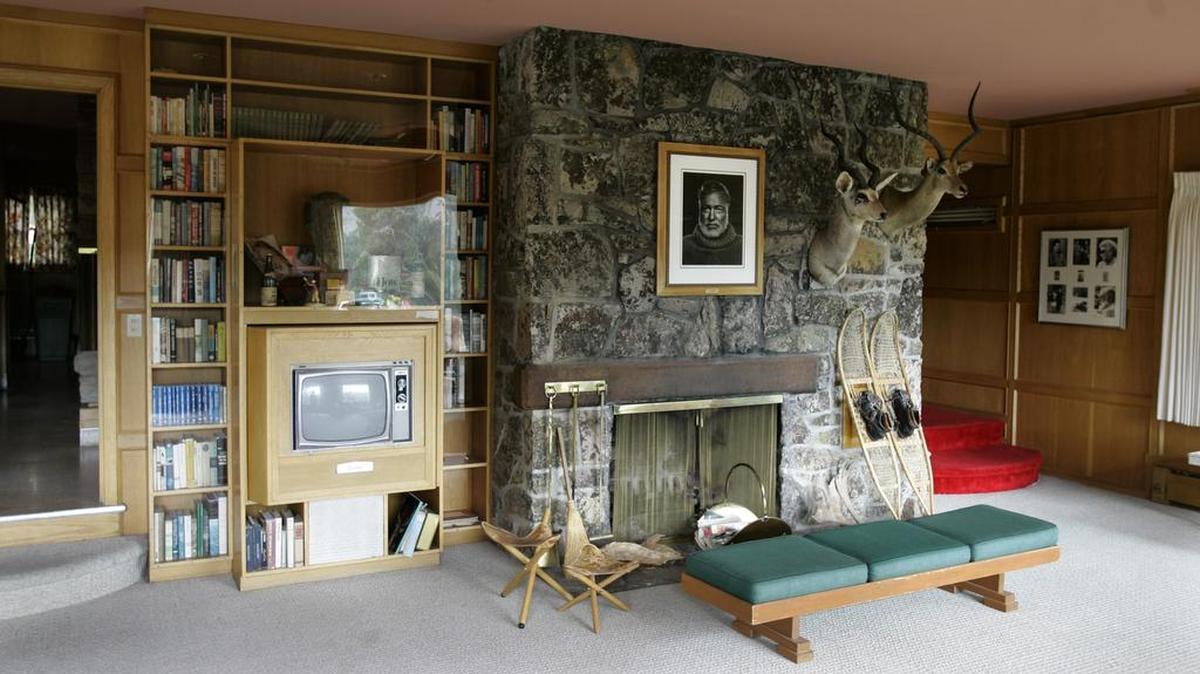 This July 30, 2007 file photo shows an interior view of the house formerly owned by Ernest Hemingway outside Ketchum, Idaho.The ownership of the Idaho house where Hemingway wrote some of his last works before killing himself in the main entryway in 1961 has changed hands but will remain off limits to the public.