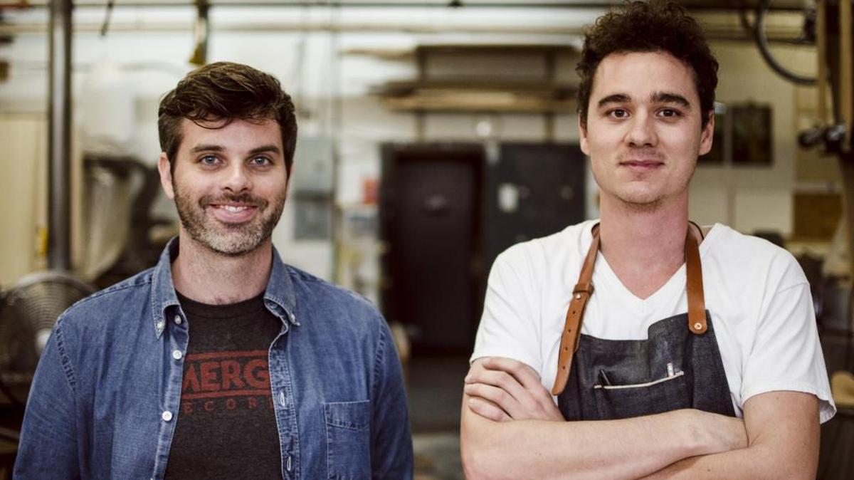 Dennis Blanco, left, and Bryce Williamson founded Cardinal Workshop, a startup furniture maker, in Queens, New York in 2015. The two UNC graduates were planning to move the company to Hillsborough, but will now be moving it to Burlington because of costs.
