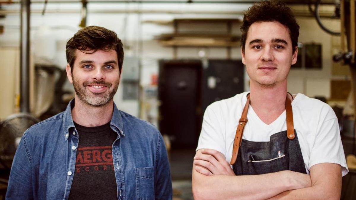 Dennis Blanco, left, and Bryce Williamson founded Cardinal Workshop, a startup furniture maker, in Queens, New York in 2015. The two UNC Chapel Hill graduates have decided to move the business to Hillsborough.