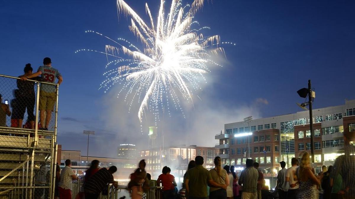 Spectators watch the fireworks display at the end of the game. 2016 was a record-breaking year for tourism in Durham.