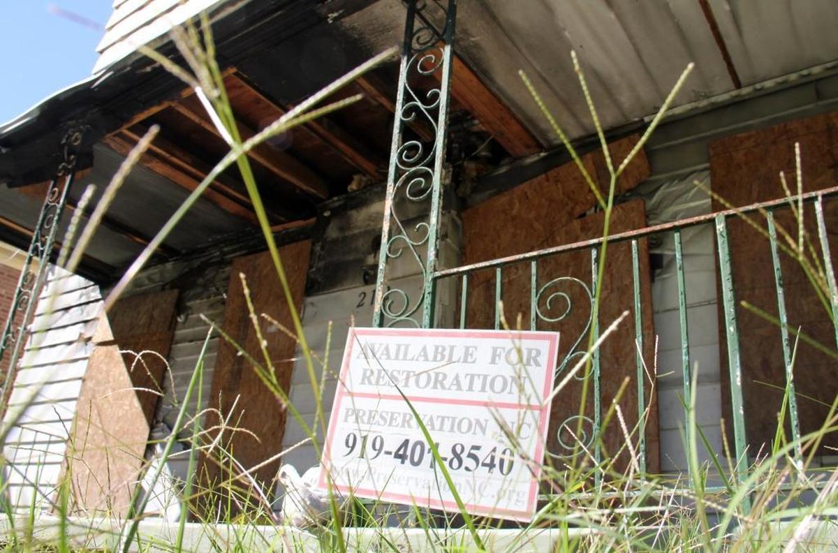 A boarded home at 212 S. Driver St. pictured in 2010. The number of boarded houses in Durham has dropped more than 95 percent since 2011.