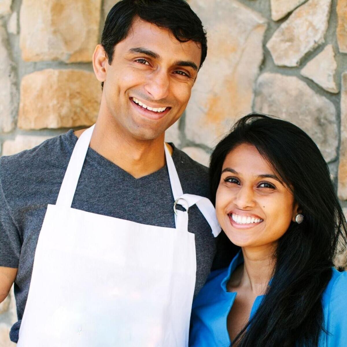 Tom Thekkekandam and Dr. Jenny Citineni, a Durham couple that launched a healthy candy company.