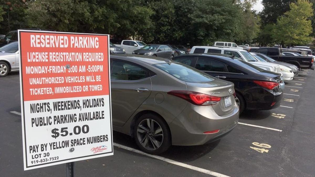 A lot managed by McLaurin Parking on South Wilmington Street in downtown Raleigh. The company is being sold to The Car Park of Boise, Idaho.
