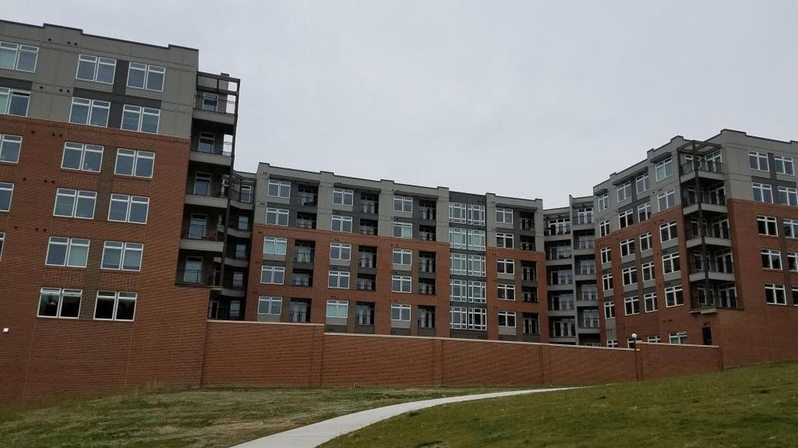 The Liberty Warehouse Apartments, pictured in May, opened earlier this year.