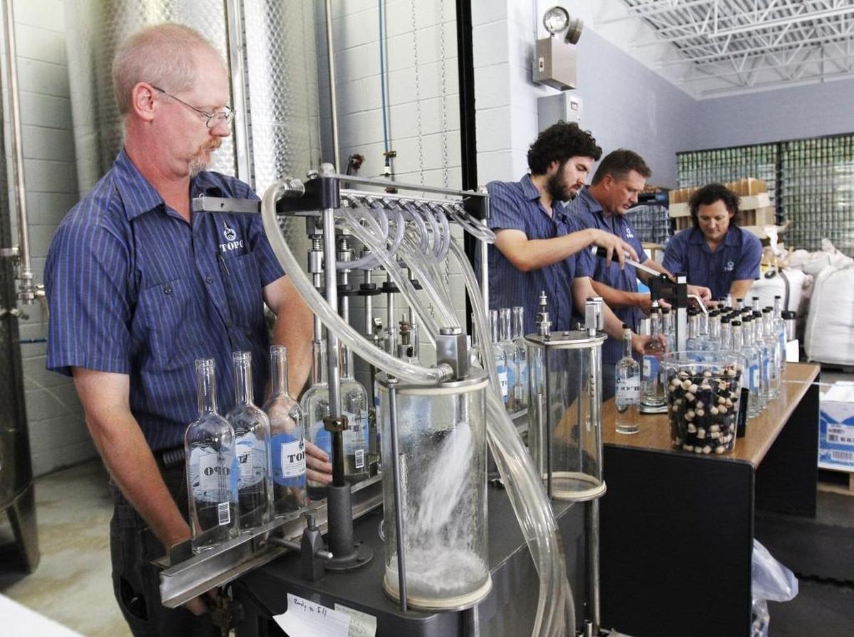 Top of the Hill employs 150 people, 102 full time. Six people actually work at its distillery.