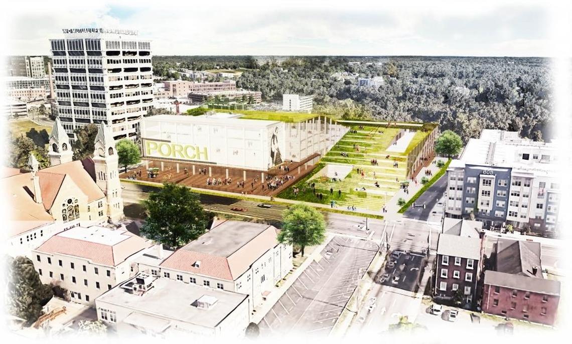 The winning design from Perkins+Will’s worldwide design competition based on the Durham Police Headquarters redevelopment. The design – created by Durham-based architects Jessica Braverman, Sarah Dickerson and Jayne Kim – would turn the current police headquarters into affordable housing with an adjacent public park.
