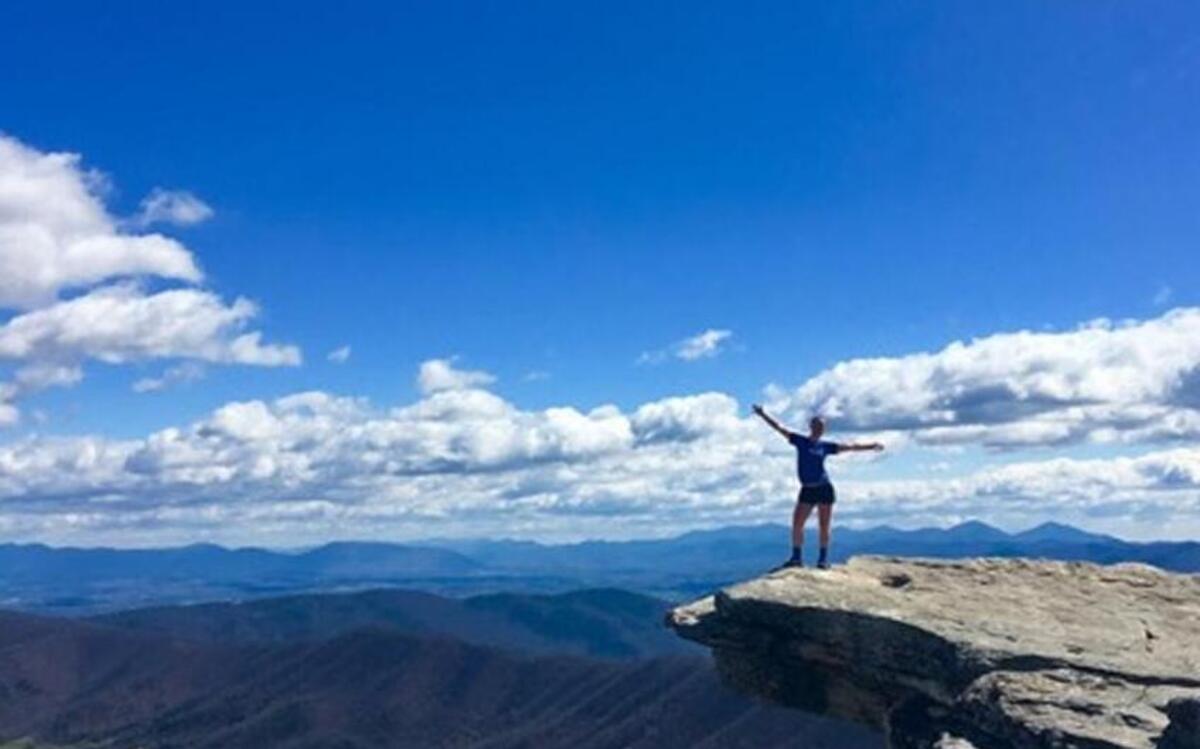 “I wanted to explore America; I wanted to have an adventure and mentally decompress before law school,” says Maddy Mumma, seen here at McAfee’s Knob, Virginia.