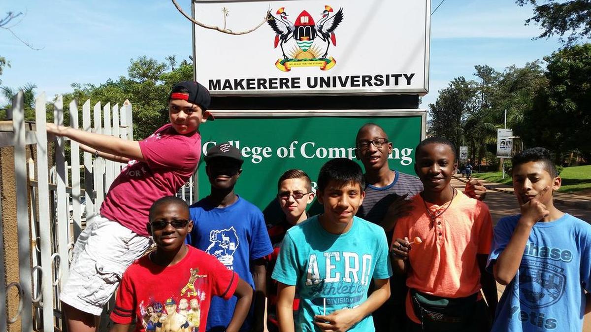 Durham Nativity School students pose for a quick picture during their recent trip to Uganda.