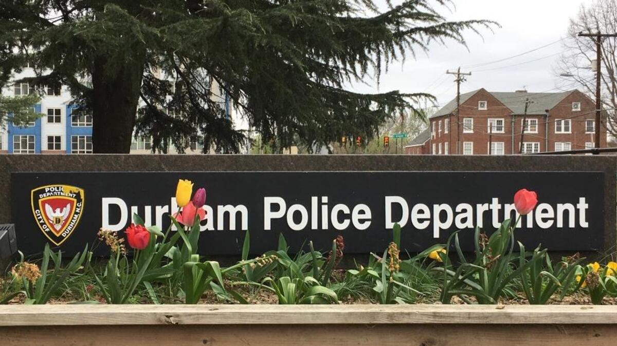 Durham Police Department sign.