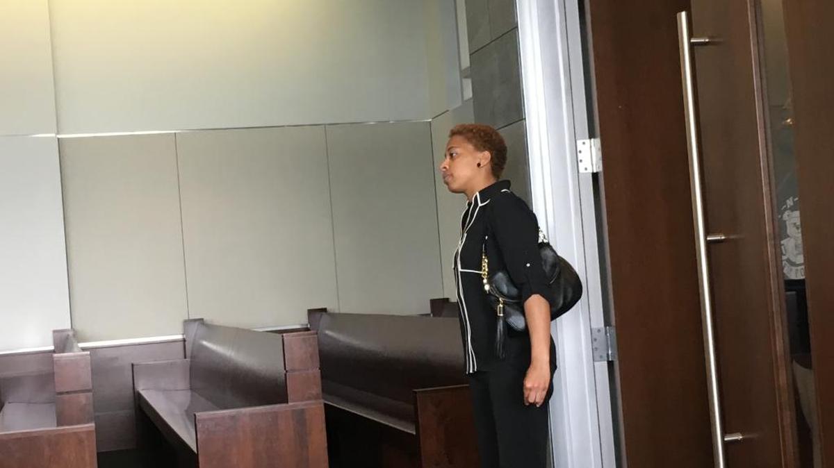 Jessica Warren is pictured at during a hearing on her pretrial house arrest motion Tuesday. The motion was denied.