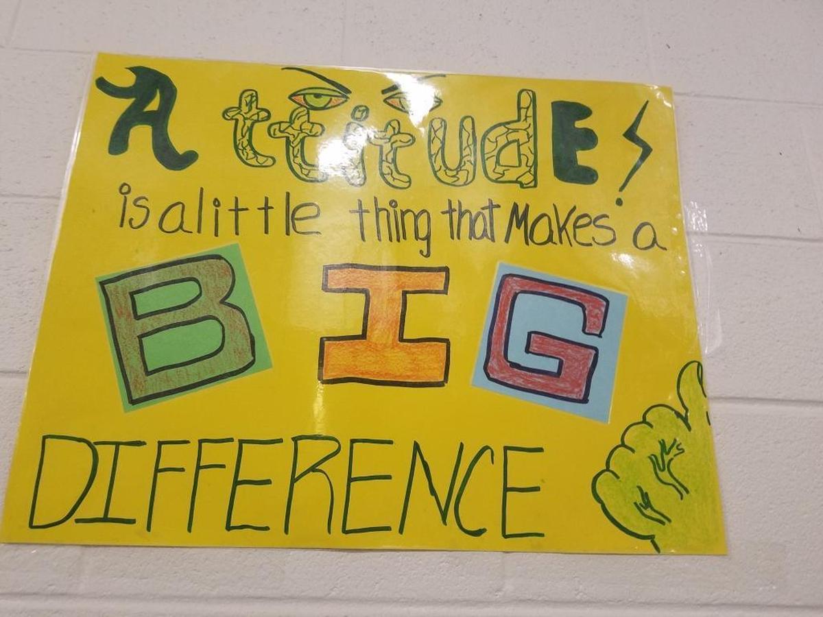 Posters made by Durham County jail mental health pod inmates decorate a mental health pod that opened in October 2017.